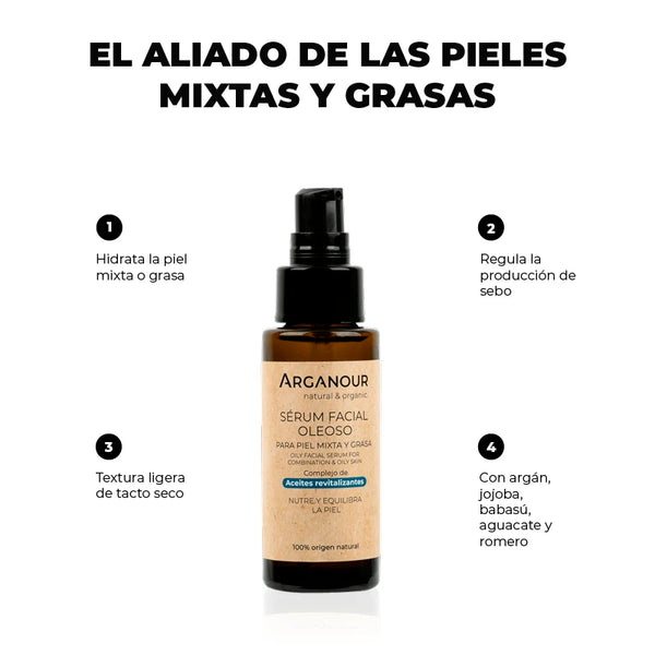 Sérum facial oleoso piel mixta y grasa – ARGANOUR