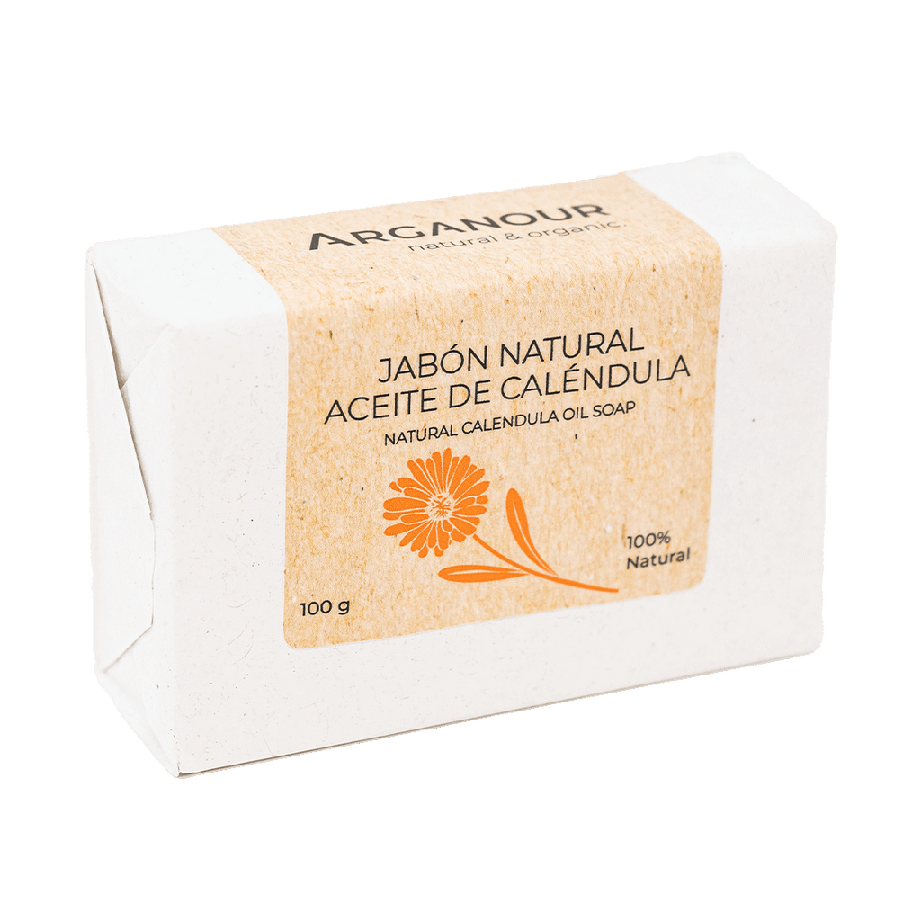 Jabón natural artesanal con aceite de caléndula