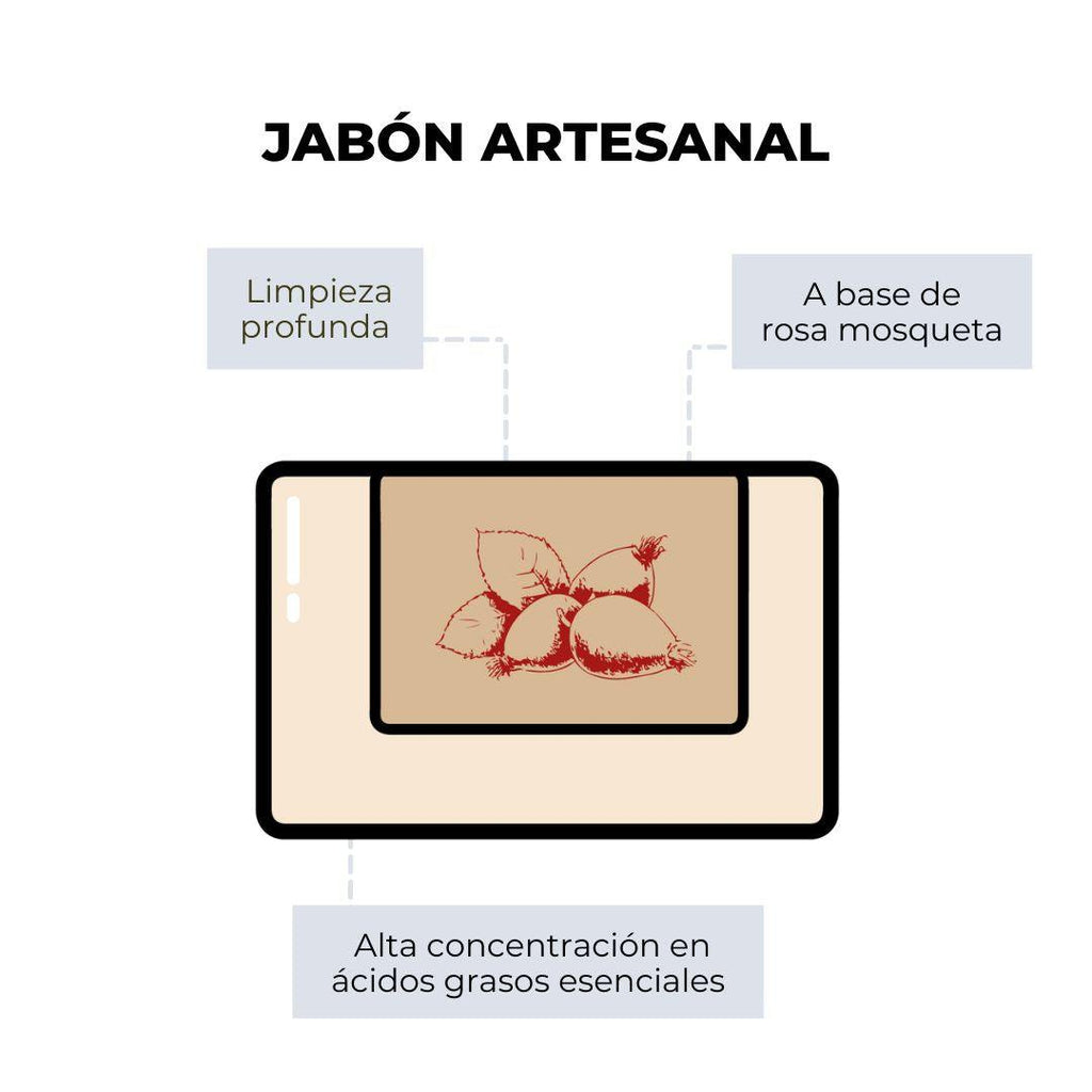 Jabón natural artesanal con rosa mosqueta